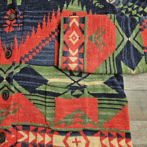 Ralph Lauren Denim & Supply Aztec Cardigan Sweater XL Button Front - Picture 5 of 15